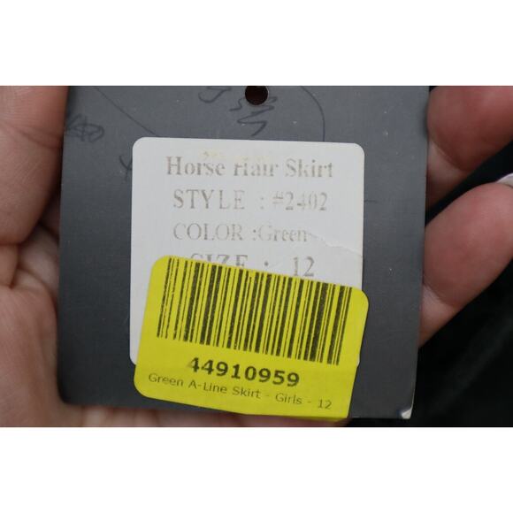 Tiki Event Skirt Womens 12 Green Lightweight A-Line Horse Hair Midi Modest - Picture 7 of 16